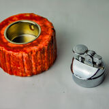 Red alabaster lighter by Romano Bianchi, Italy, 1970