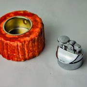 Red alabaster lighter by Romano Bianchi, Italy, 1970