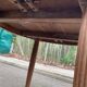 Renovated round Art Deco dining table, extendable, made of solid oak, 210cm.