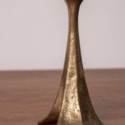 Brutalist bronze candlestick by Michael Harjes, 1970s, Germany.