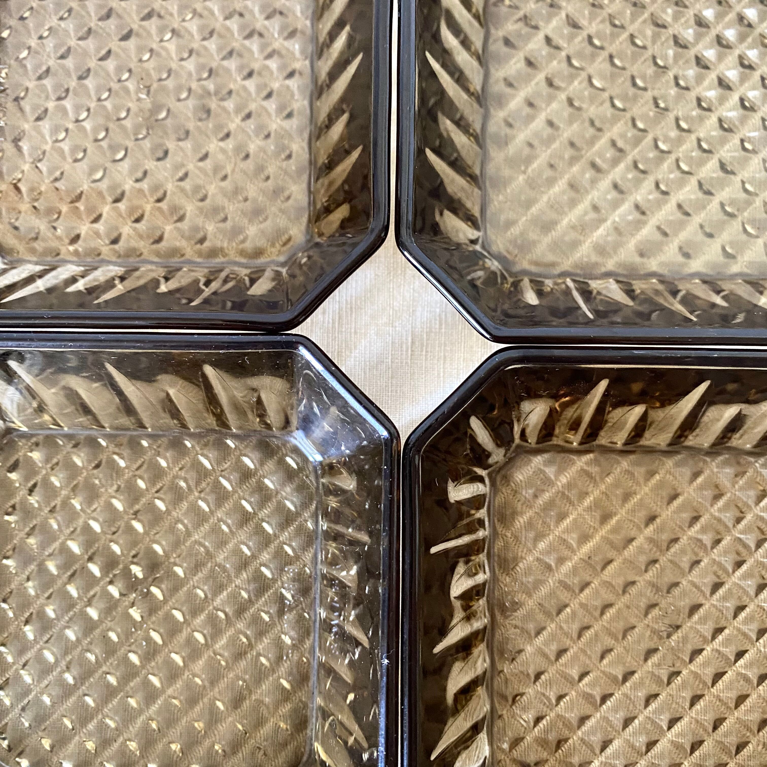 Smoked glass raviers 70s