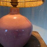 Vintage lamp in pink stoneware and rope years 60-70