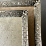 Pair identical vintage metal frames each 18.5 cm x 14.5 cm convex glass