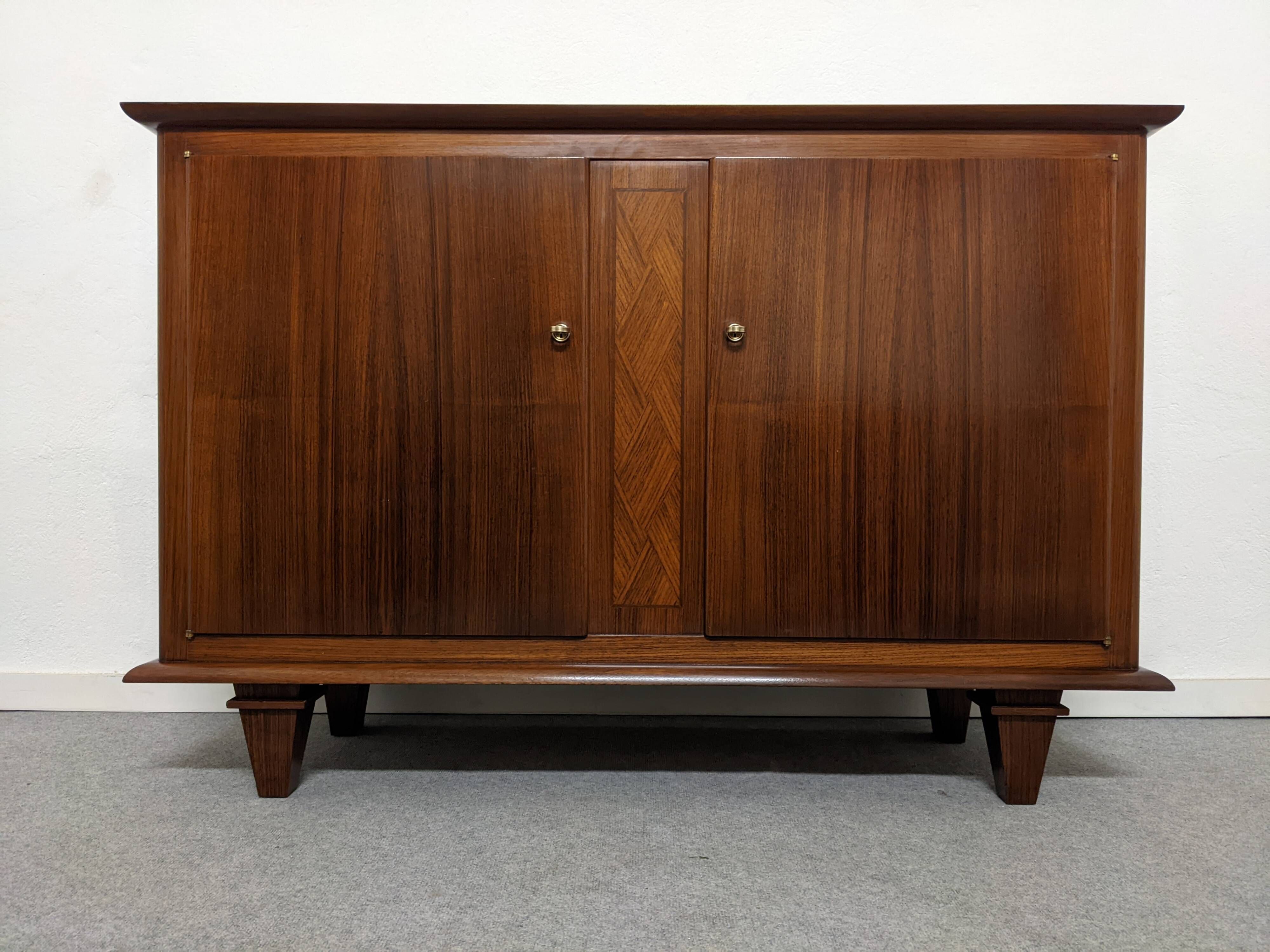 Art Deco style sideboard in rosewood and sycamore, France circa 1950