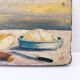 Still life painting on vintage wood