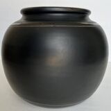 Art Deco ball vase in black ceramic