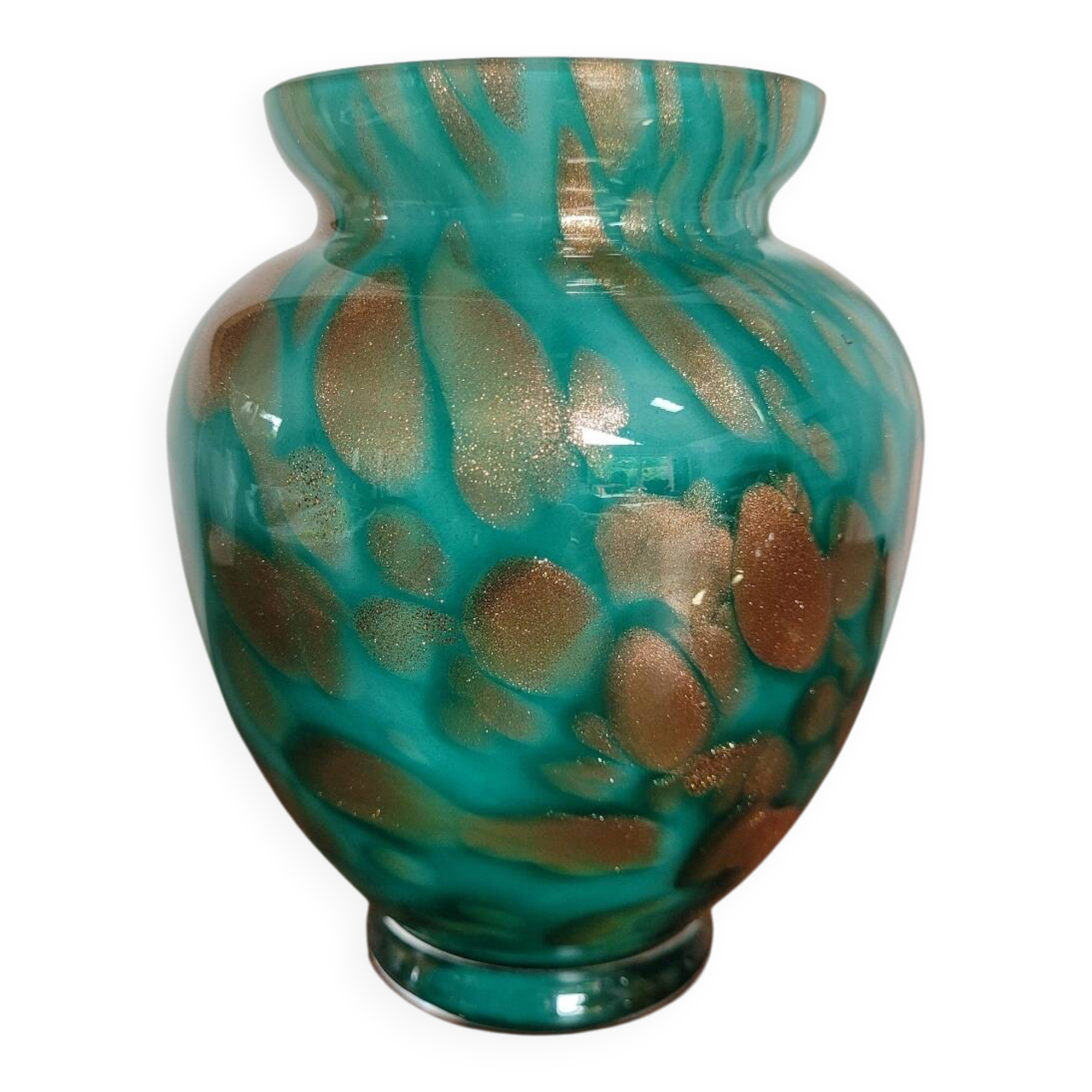 Vase La Rochère en verre et or
