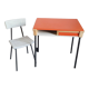 Bureau enfant orange avec chaise 70s