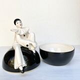 Vintage pierrot ceramic pot