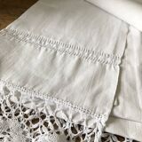 Old pure linen sheet embroidered and monograms