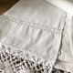Old pure linen sheet embroidered and monograms