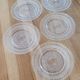 5 assiettes à dessert en verre épais ciselé transparent