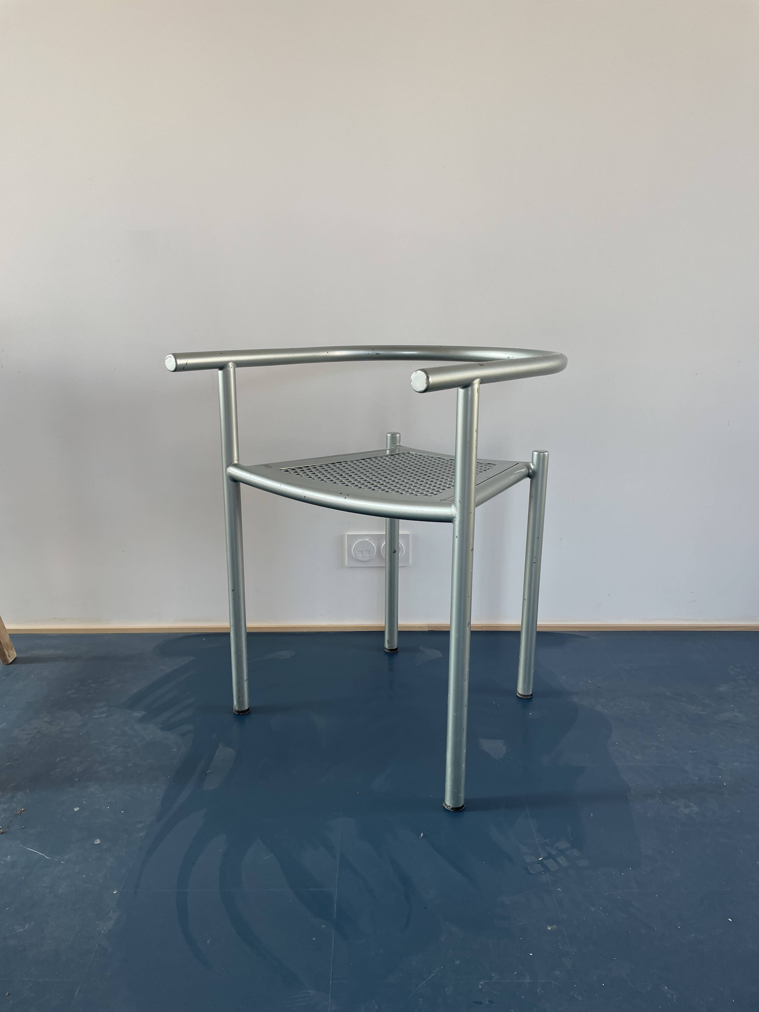 1980s tubular metal chair