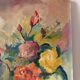 Roses, oil on panel signed Frigola 1965