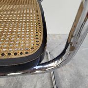 Marcel Breuer B32 chair in black cane signed Made in Italy