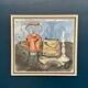 Original Mid Century Swedish Oil On Panel – “Still Life” By Ms – Vintage & Framed 66 × 61 Cm (26" × 24")