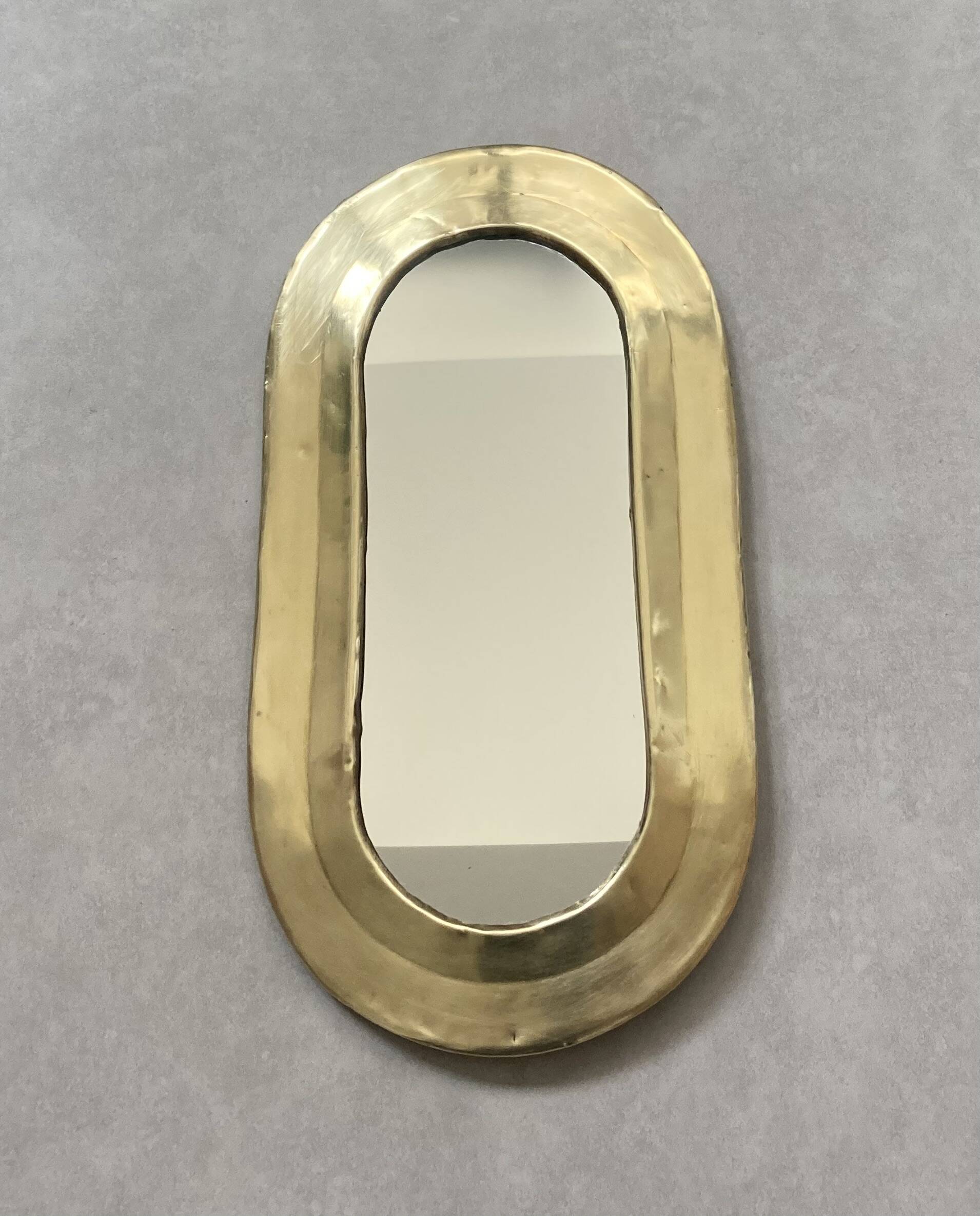 Brass contour mirror 32 x 17cm