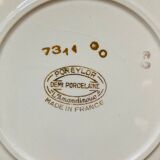 Lots of 9 white hollow plates - golden poreylor the amandinoise france