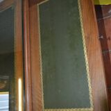 Walnut desk with zippers on the side