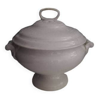 Old 19th century white ceramic tureen