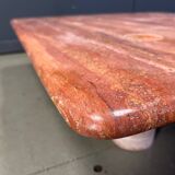 Angelo Mangiarotti red travertine coffee table for Up&Up, Italy