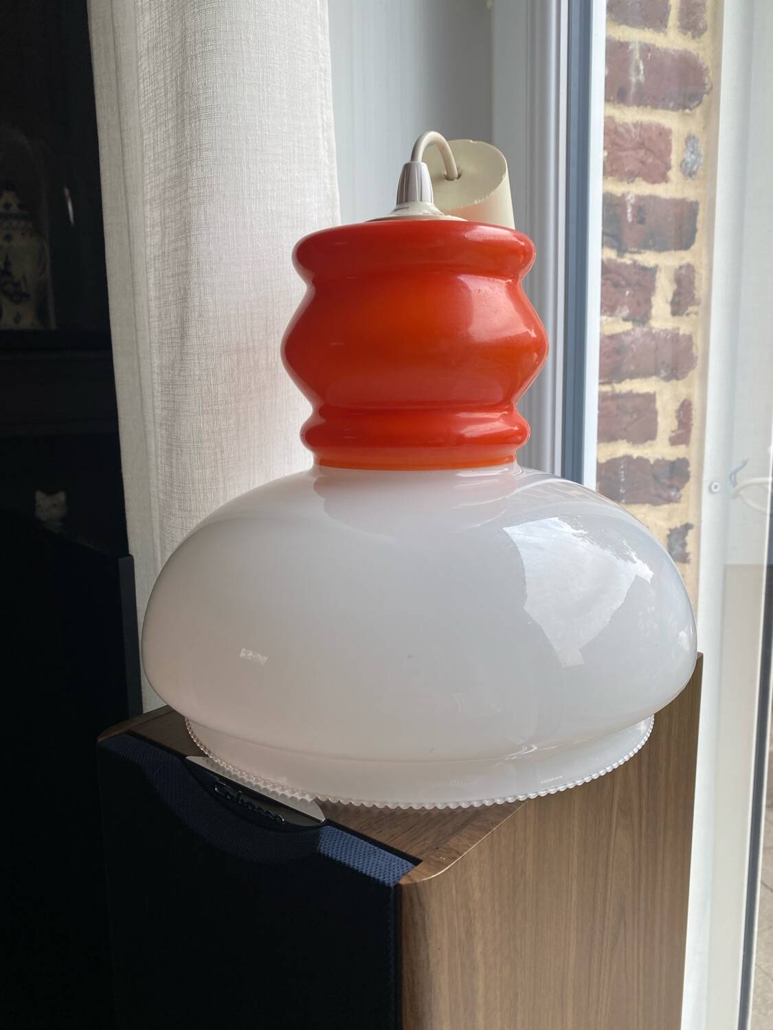 Vintage opaline pendant light