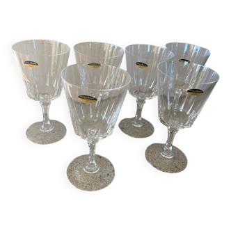 6 Cristal d'Arques wine glasses
