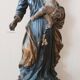 Ancient polychrome wooden sculpture representing the Virgin and Child, from