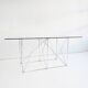 Foldable steel & glass dining table by Max Sauze 1970s