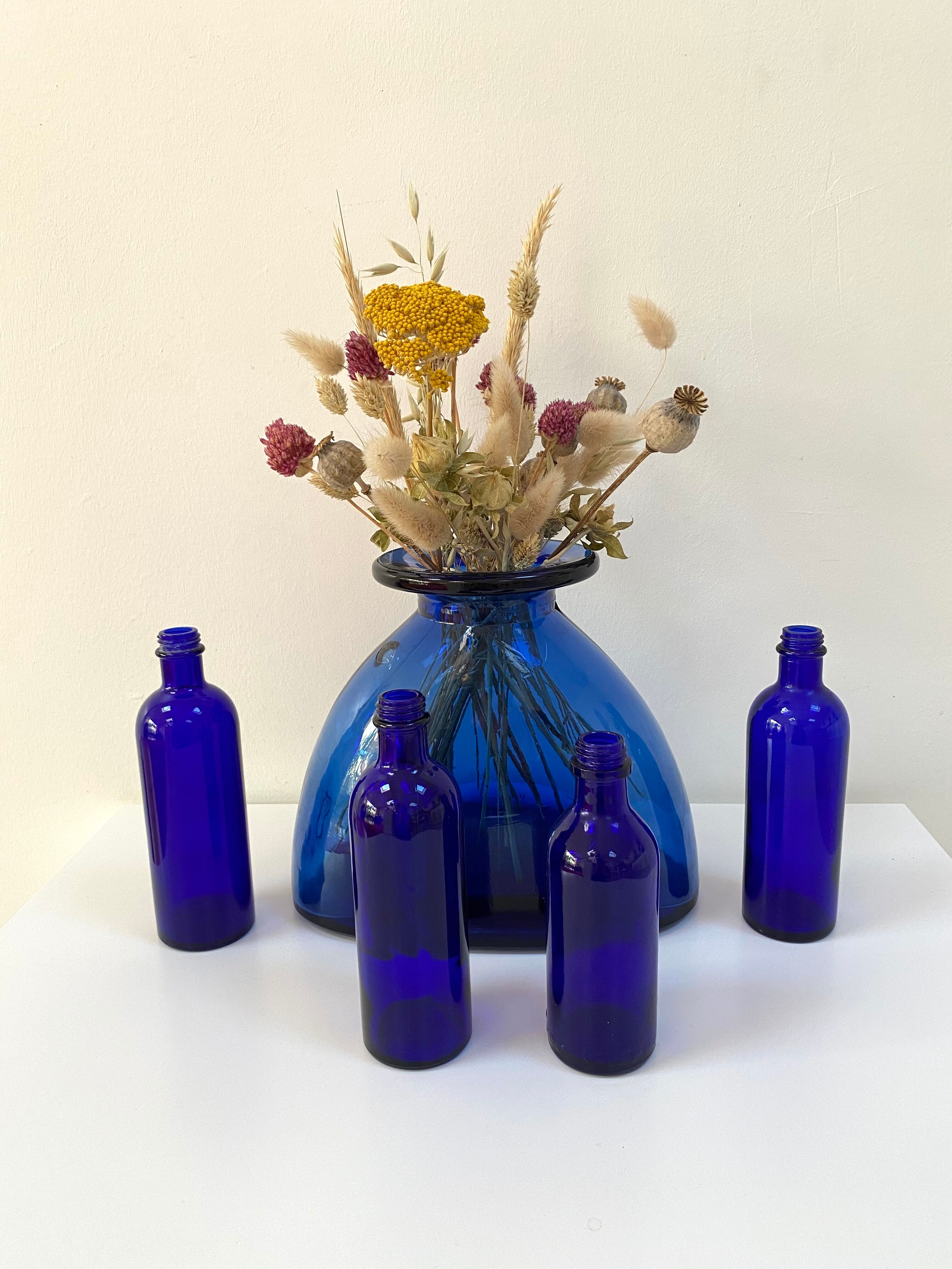 Vintage cobalt blue glass vase