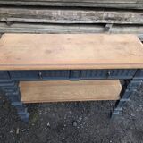 Console in patinated solid oak, late 19th century.
