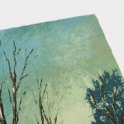 Huile sur toile village de Jan Van Dooren, paysage d'hiver. Signée. Années 70