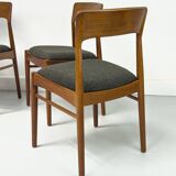 Teak and Wool Dining Chairs from Korup Stolefabrik, 1960s, Set of 4