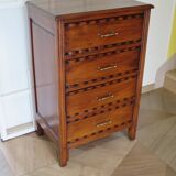 Vintage - Commode 4 tiroirs – Style Art déco - bois massif