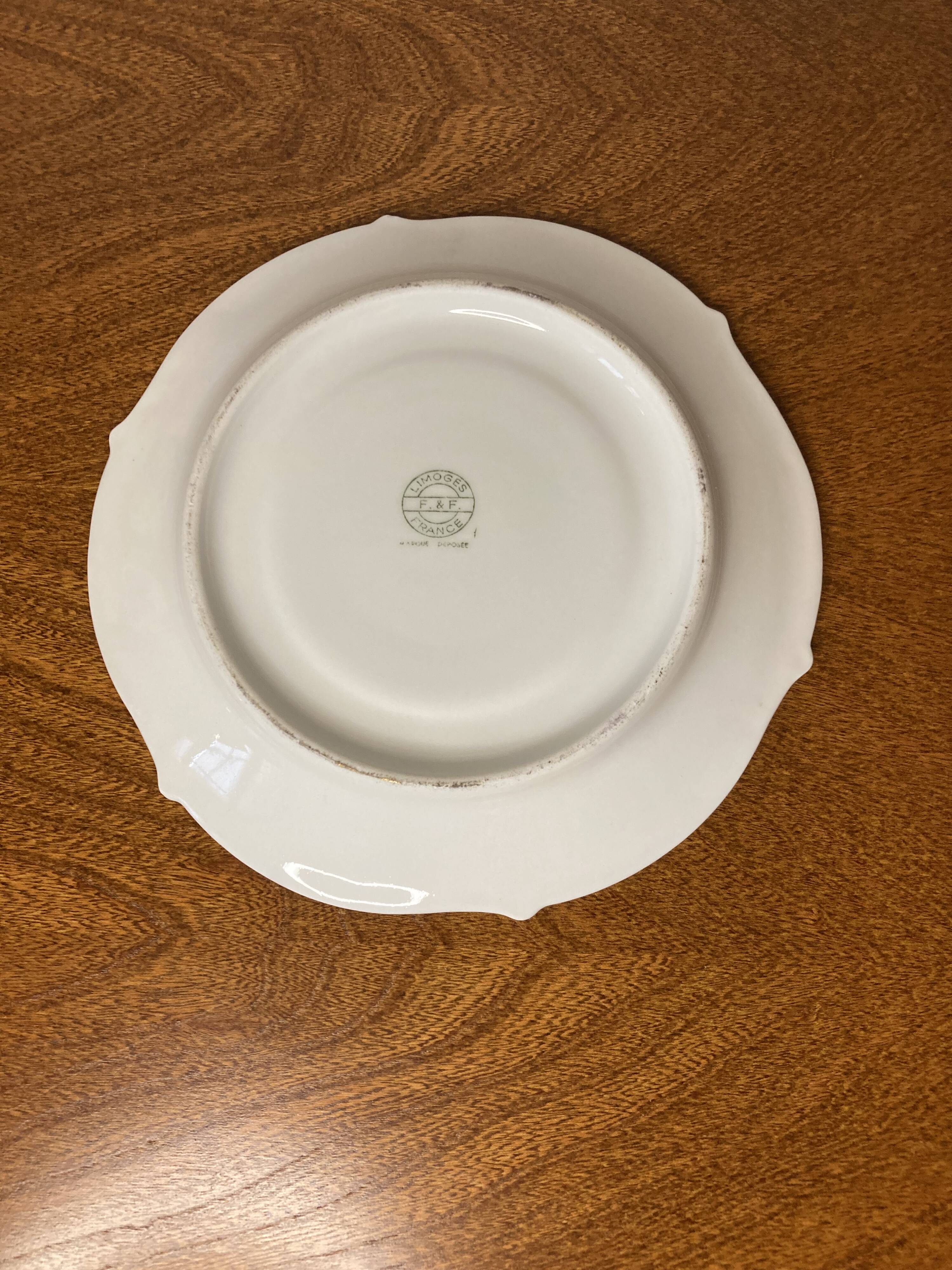 2 Violet Bowls Porcelain by Chauvigny Deshoulières