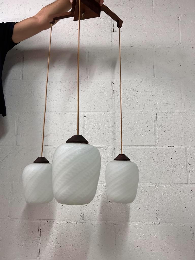 Vintage ceiling lamp with wood accent