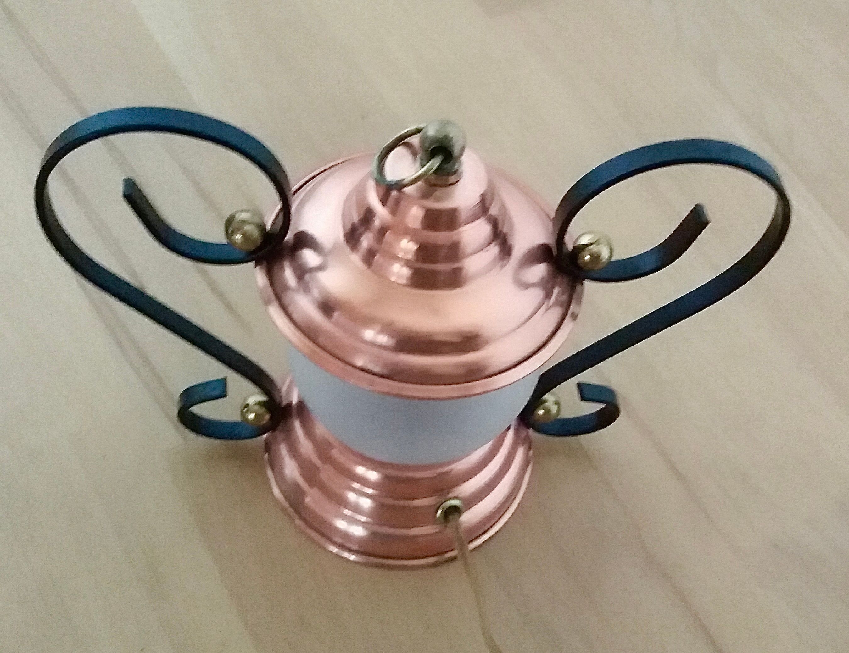 Brass and glass lamp