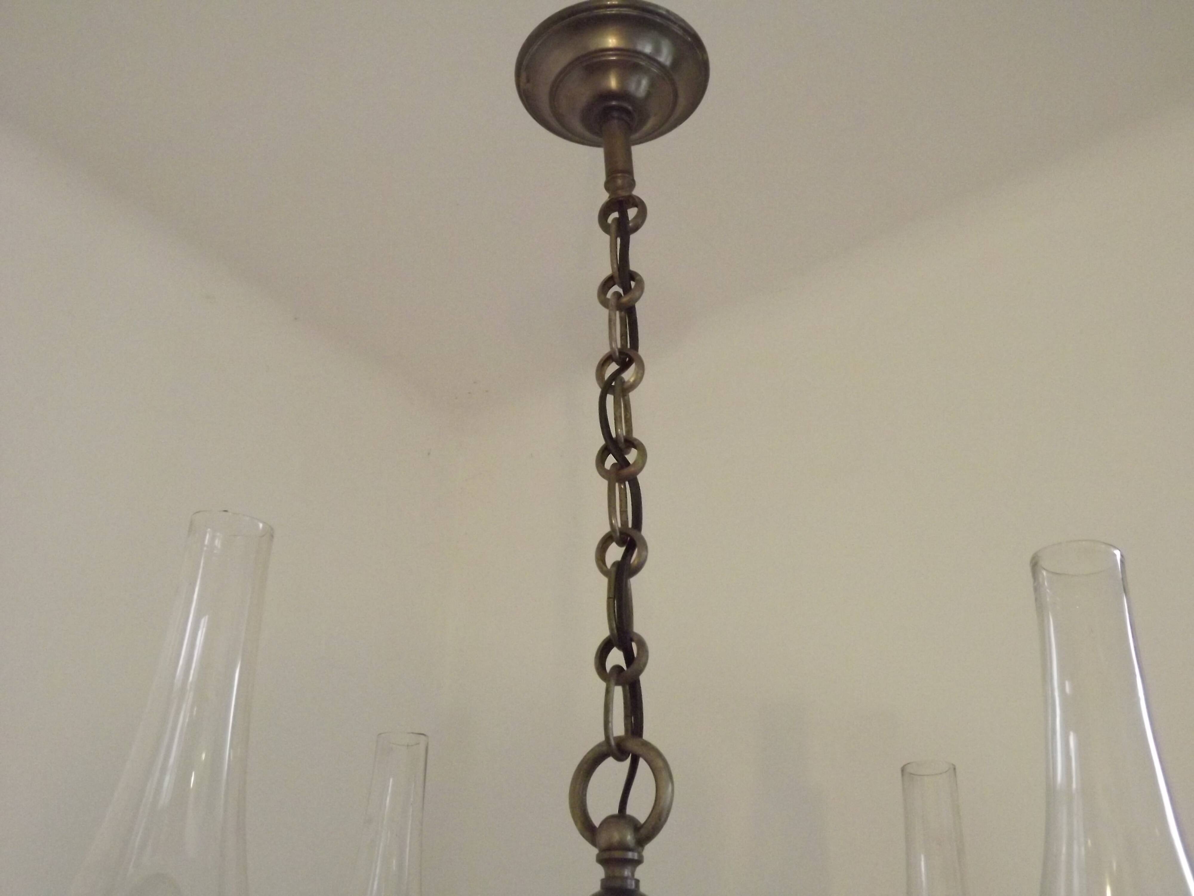 Flamish chandelier with 4 lights in hand-blown tin 5104