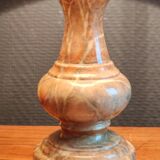 Vintage Table Lamp in Sculpted Alabaster – Base in Natural Stone