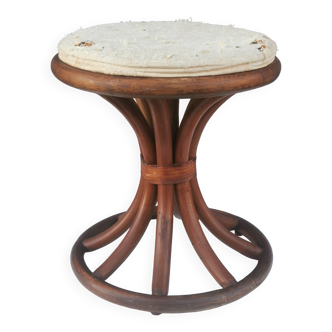 Tabouret en bambou et rotin "style tam tam"