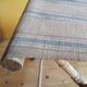 Faux bamboo folding stool and rustic striped canvas