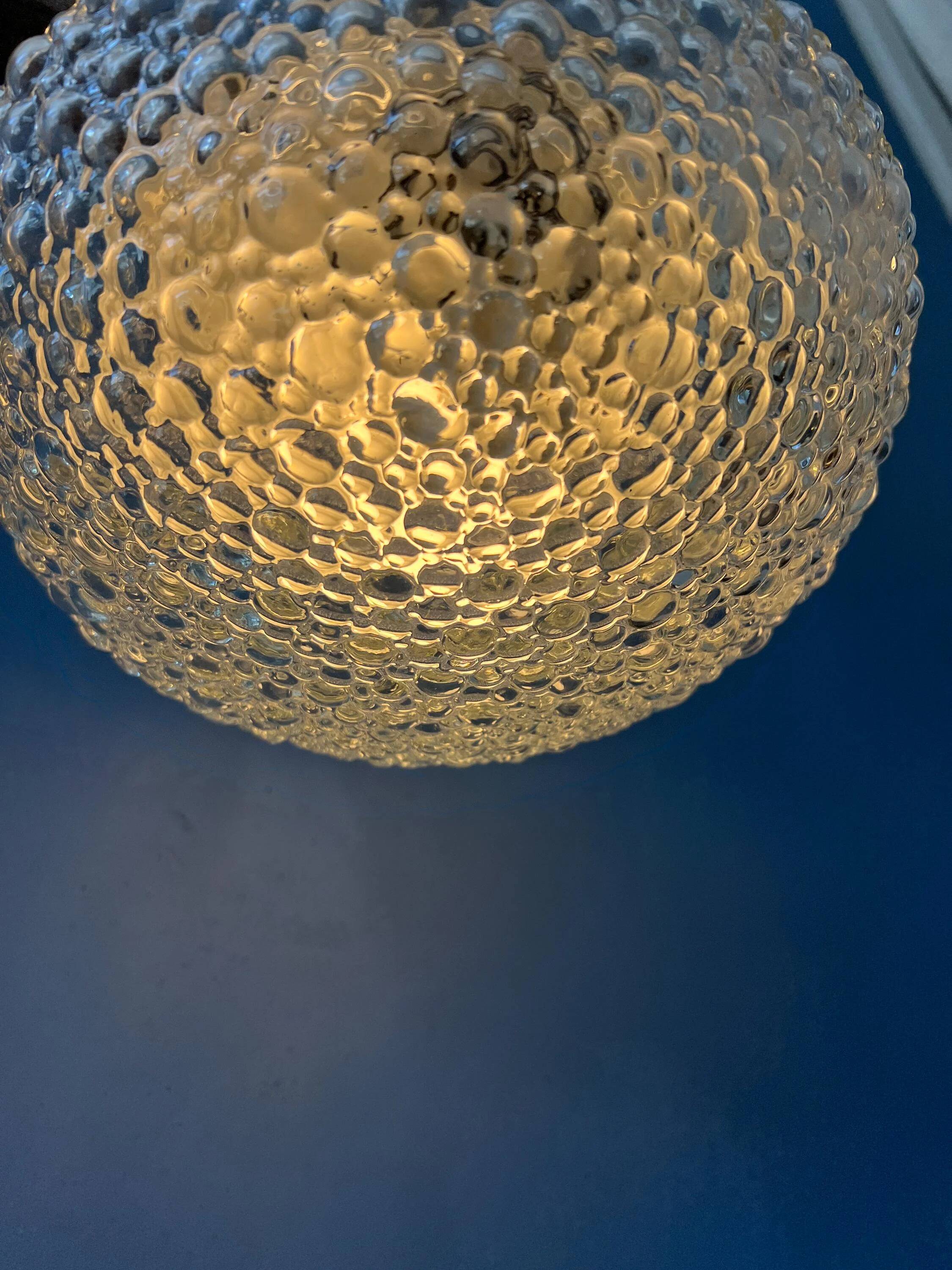 Vintage glass ceiling light by Helena Tynell for Glashütte Limburg