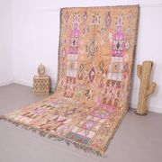 Peach Vintage Moroccan Rug 182 x 348 cm - Berber Wool Rug For Living Room