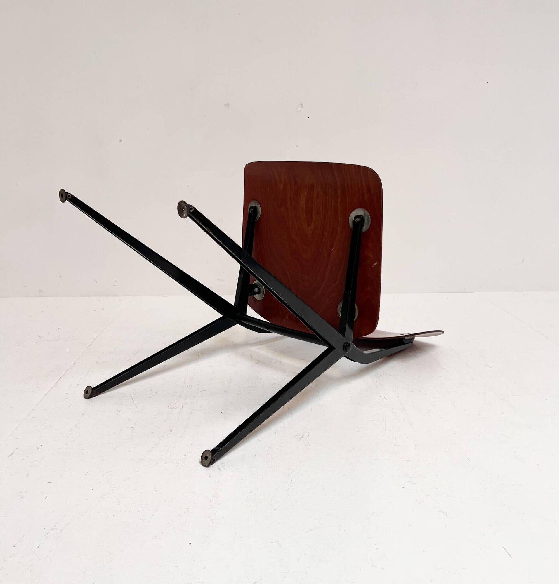 Set of 4 school chairs by Ynske Kooistra for Marko Holland, 1960s.