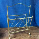 Neoclassical brass magazine rack. Maison Jansen. 1940s.