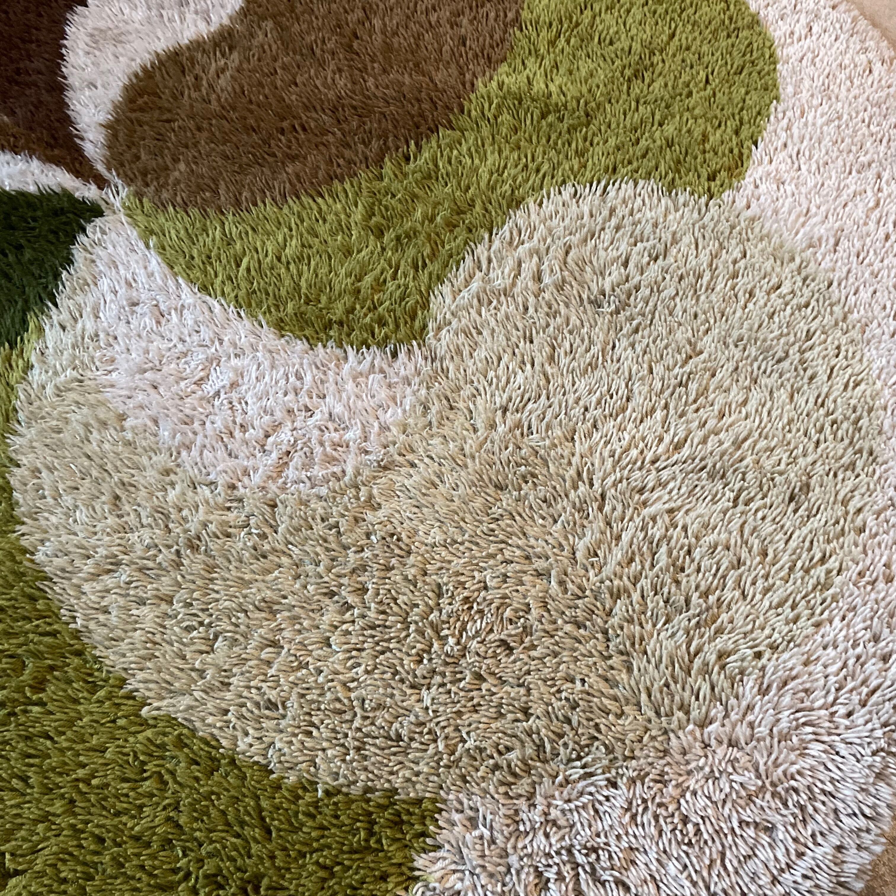 Xl psychedelic high pile rya rug desso netherlands, 1970s