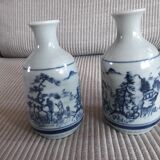 A pair of vintage Chinese ceramic vases, signed