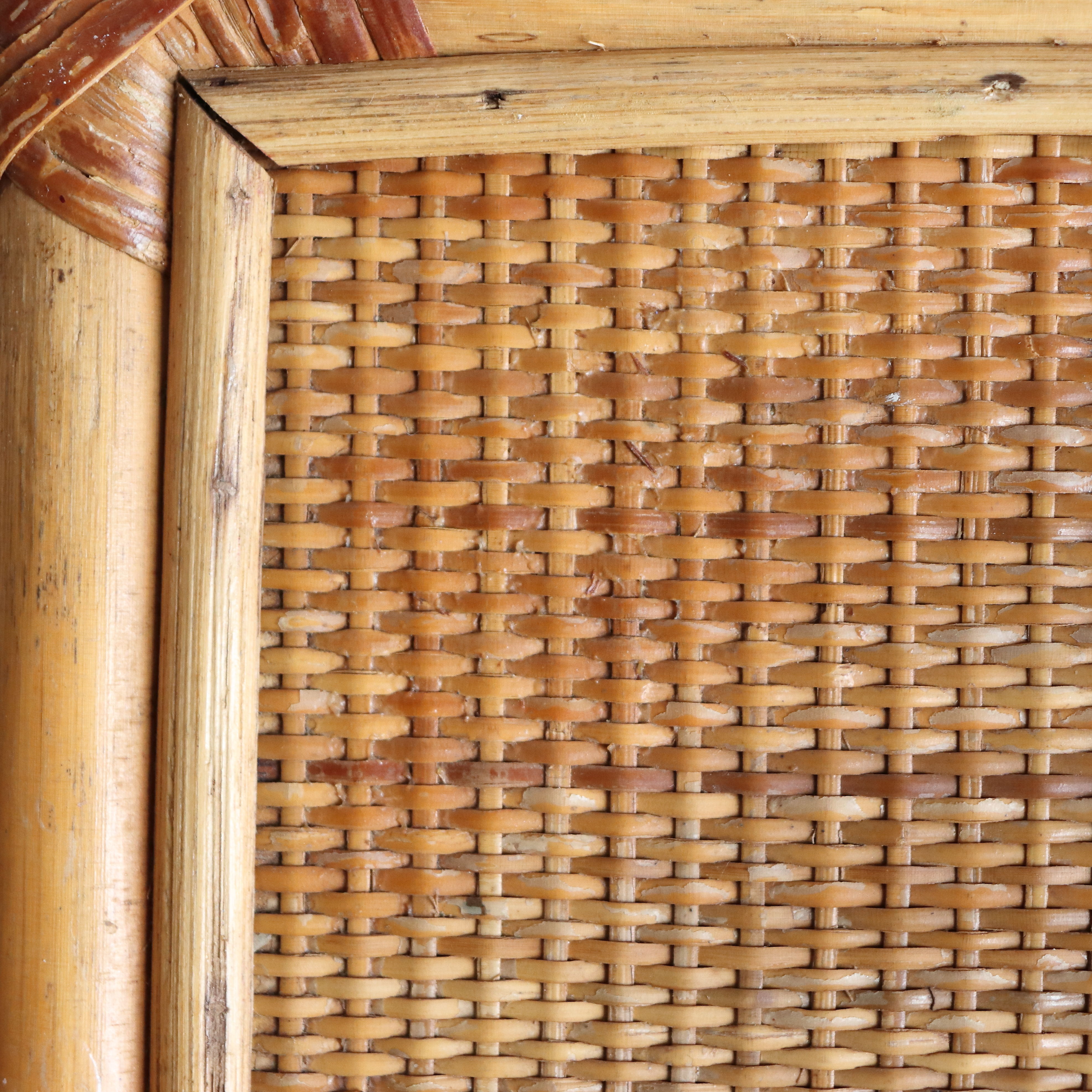 Vintage square rattan side coffee table
