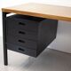 Bureau hollandais en teck et acier noir des années 1960