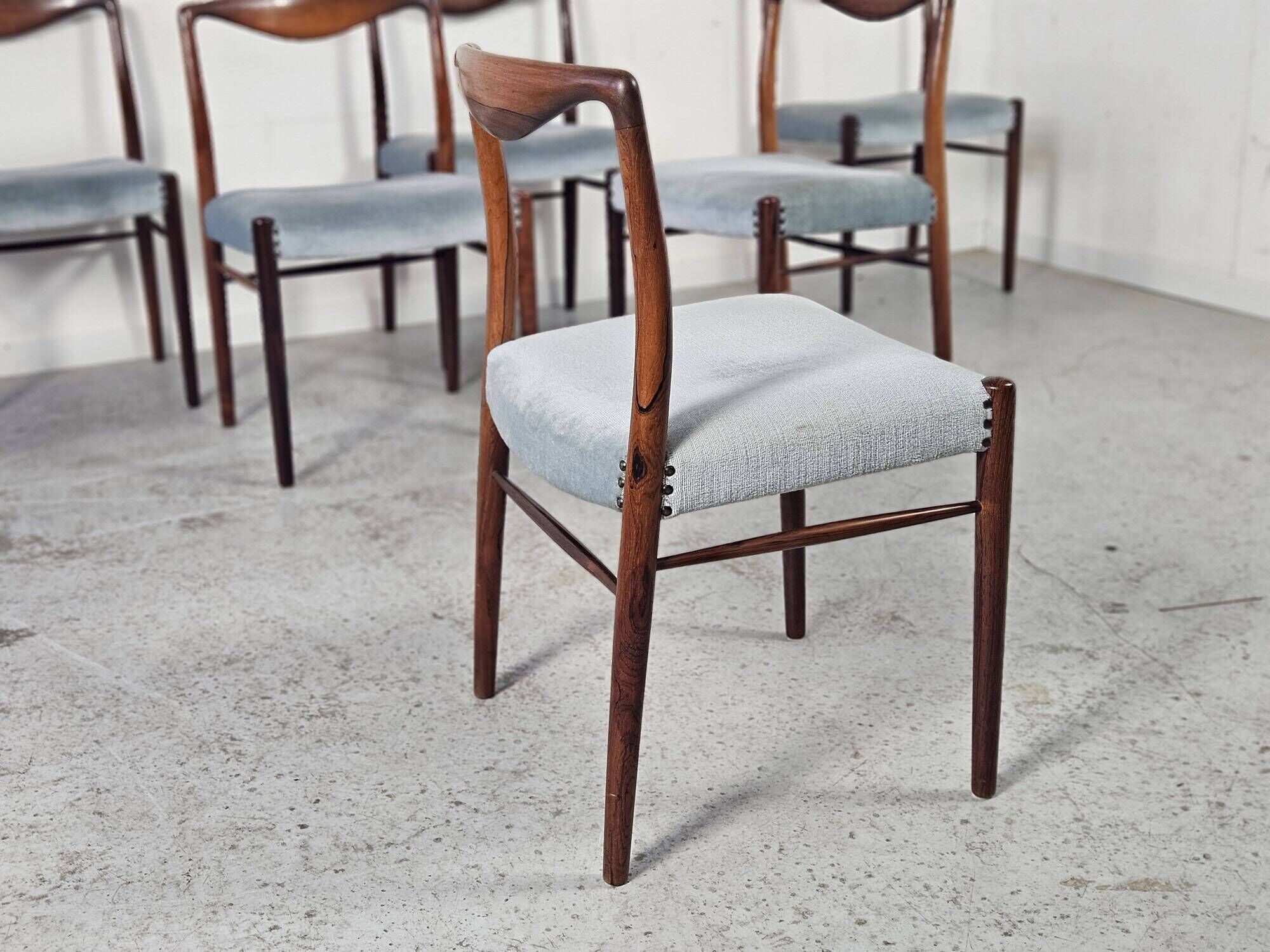 6 Scandinavian chairs in rosewood by Kai Lyngfeldt Larsen